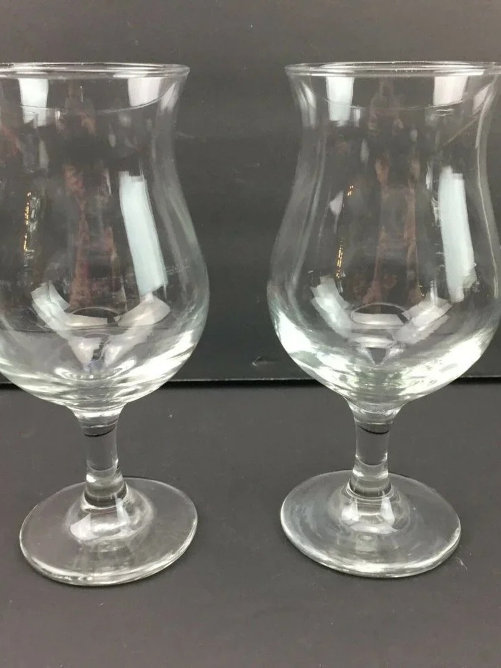 Clear Glass Tulip Stemmed Wine Glasses - Set of 2
